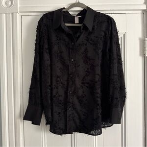 H&M Black Textured Shirt